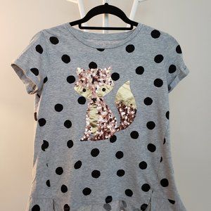 girls polka dot fox ruffle top- Cat & Jack